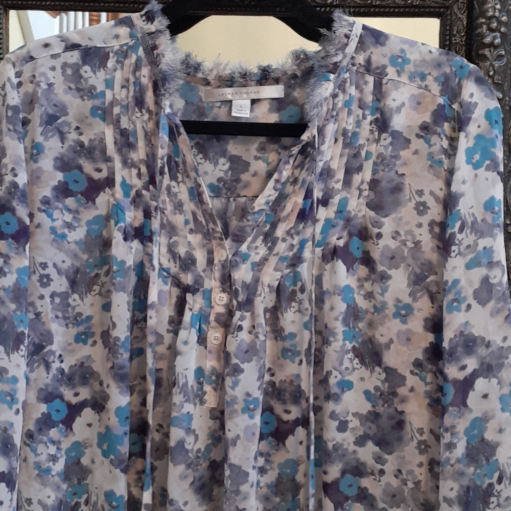 Floral peasant blouse L